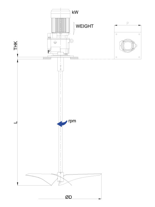 HEAVY SLURRY AGITATOR one impeller