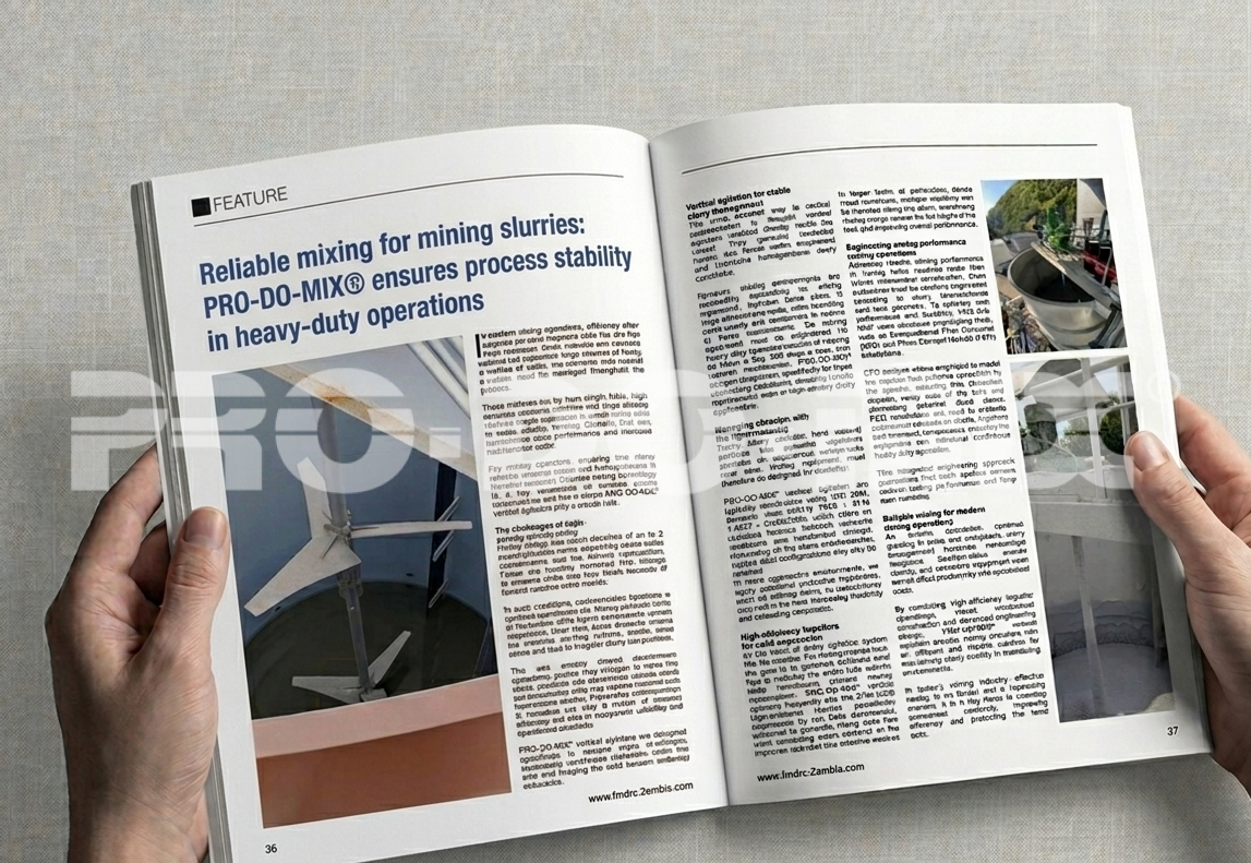 PRO-DO-MIX vertical agitators featured on First Mining Zambia